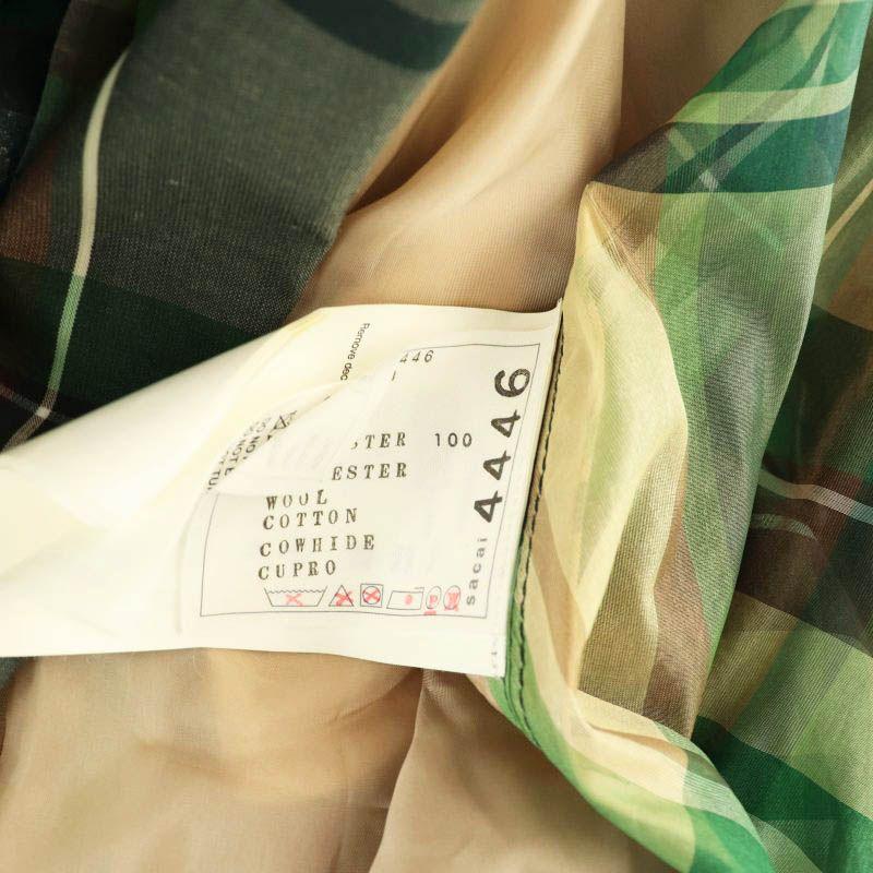 サカイ sacai チェック柄トレンチコート アシンメトリー ベルト付き 1