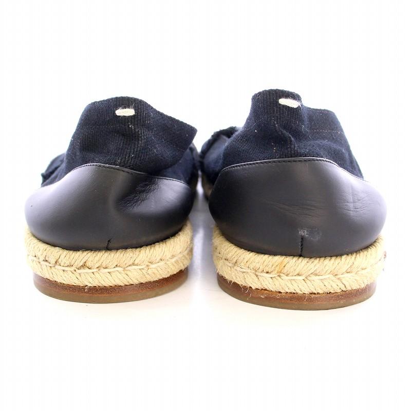 【中古】マルタンマルジェラ 22 Martin Margiela 22 エスパドリーユ タビ Tabi スリッポン レザー 43 27.0 ブラック マルタンマルジェラ 22 Martin Margiela エスパドリーユ タビ Tabi