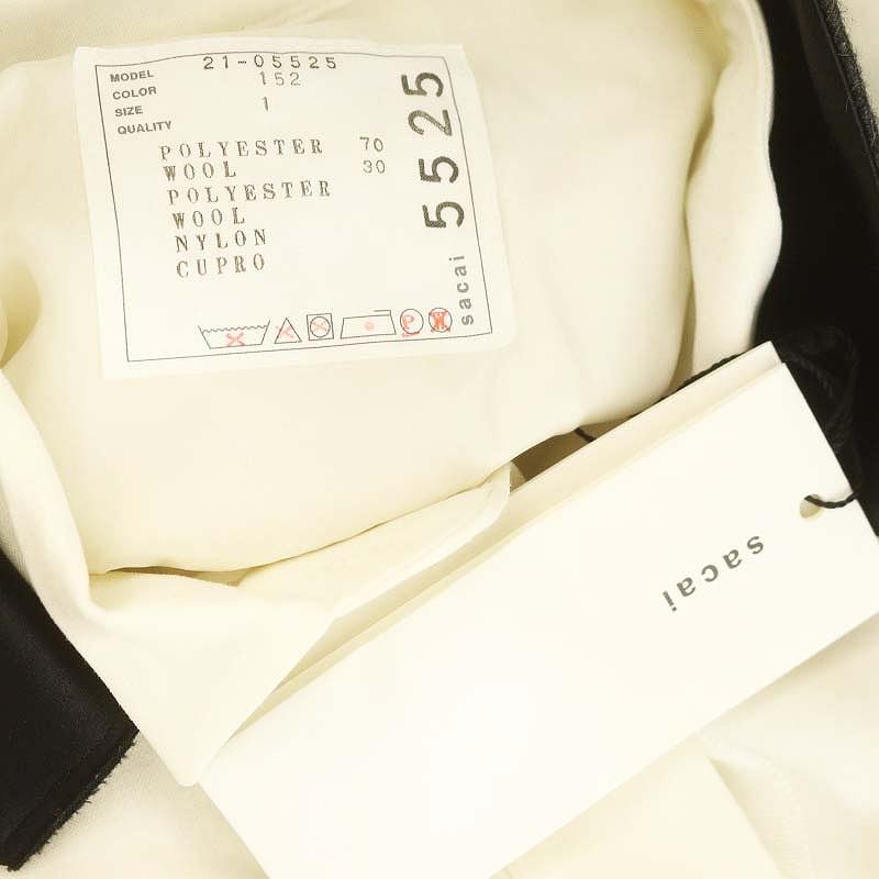 サカイ sacai ス―チングミックス レイヤード ジャケット ロング ウール