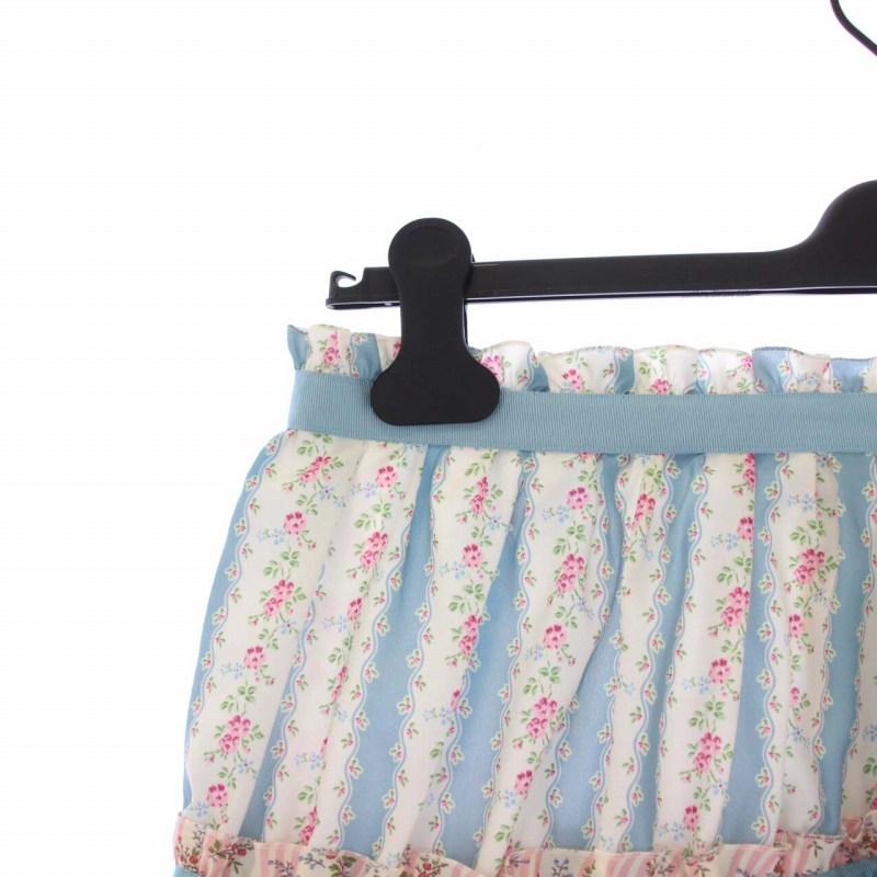 【中古】未使用品 ディースクエアード DSQUARED2 ティアードスカート ミニ 花柄 リボン レース 40 S75MA0801 DSQUARED2（ディースクエアード） 未使用品 ティアードスカート ミニ