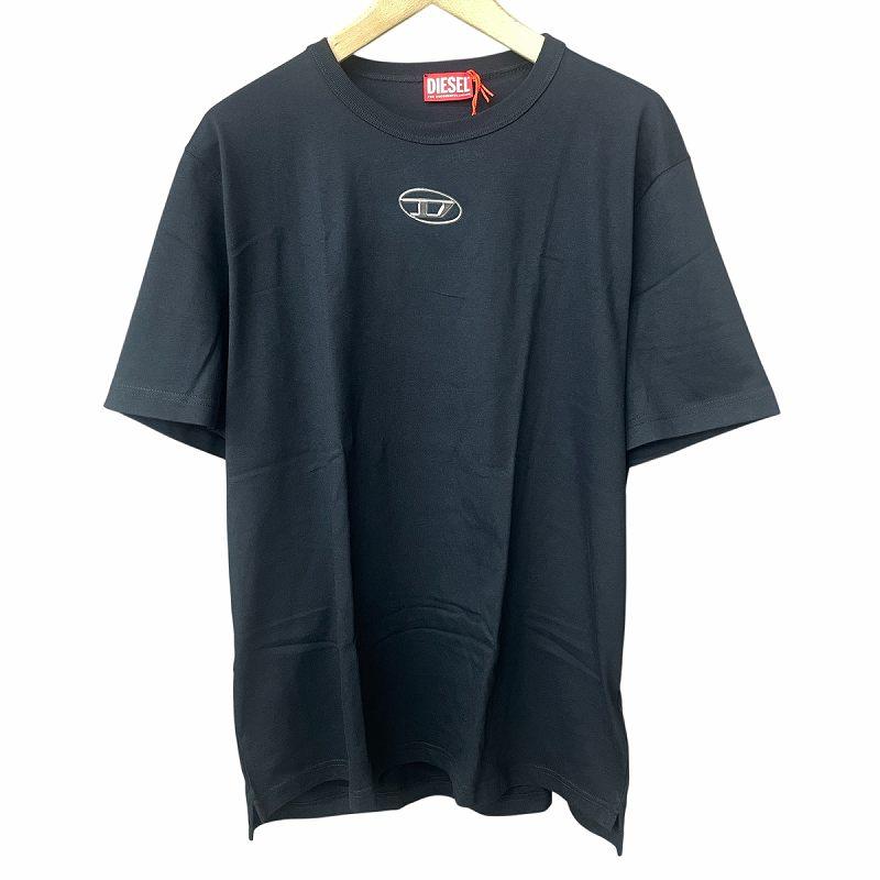 【中古】未使用品 ディーゼル DIESEL t-adjust-od MAGLIETTA Tシャツ カットソー オーバルDロゴ 半袖 A17880 XL 黒 DIESEL（ディーゼル） 未使用品 DIESEL t-adjust-od MAGLIETTA Tシャツ