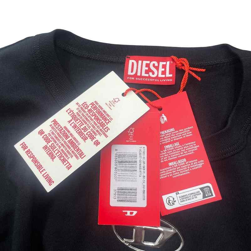 【中古】未使用品 ディーゼル DIESEL t-adjust-od MAGLIETTA Tシャツ カットソー オーバルDロゴ 半袖 A17880 XL 黒 DIESEL（ディーゼル） 未使用品 DIESEL t-adjust-od MAGLIETTA Tシャツ