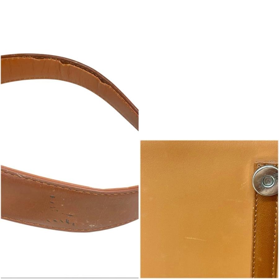 クレージュ ハンドバッグ 2way レザー 茶 ブラウン 型押しロゴ フラップ クレージュ ハンドバッグ 2way レザー 茶 ブラウン 型押しロゴ