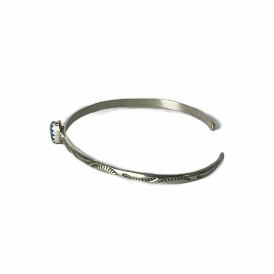 USA刻印 スタンプワーク ターコイズシルバーバングル sterling刻印 