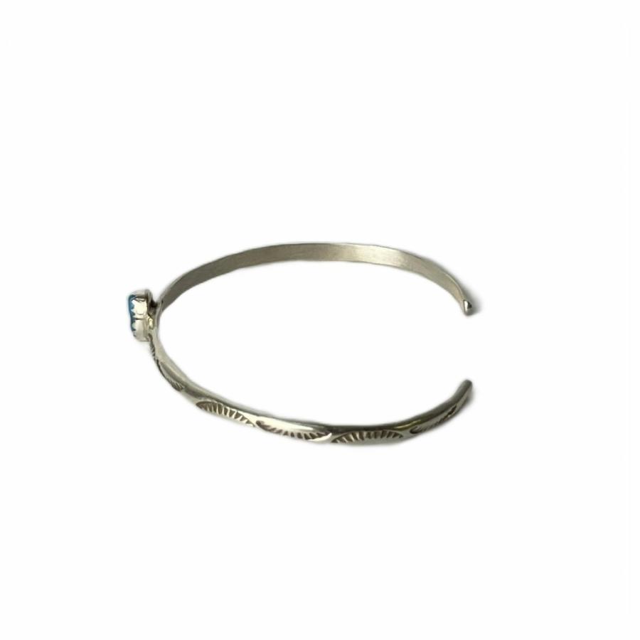 スタンプワーク ターコイズシルバーバングル USA刻印 sterling刻印