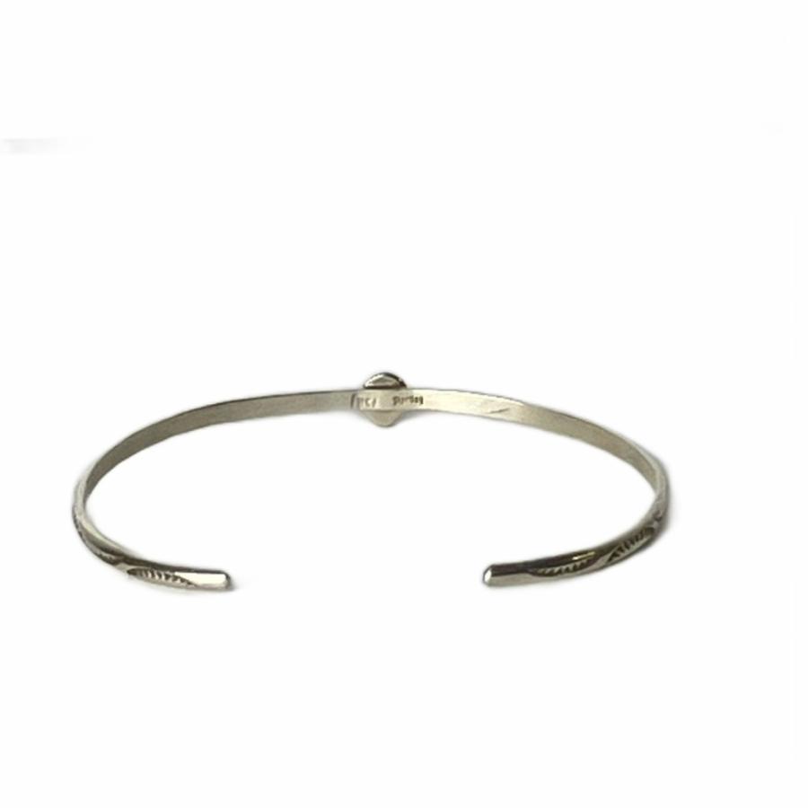 ターコイズシルバーバングル スタンプワーク sterling刻印 USA刻印