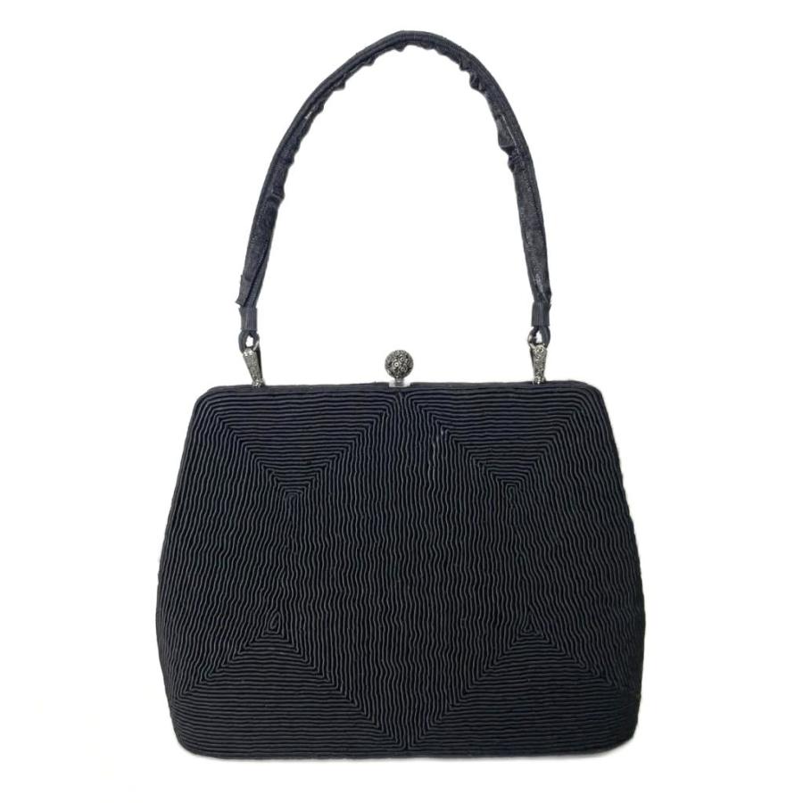 マルウ東京 ハンドバッグ がま口バッグ フォーマル 冠婚葬祭 黒