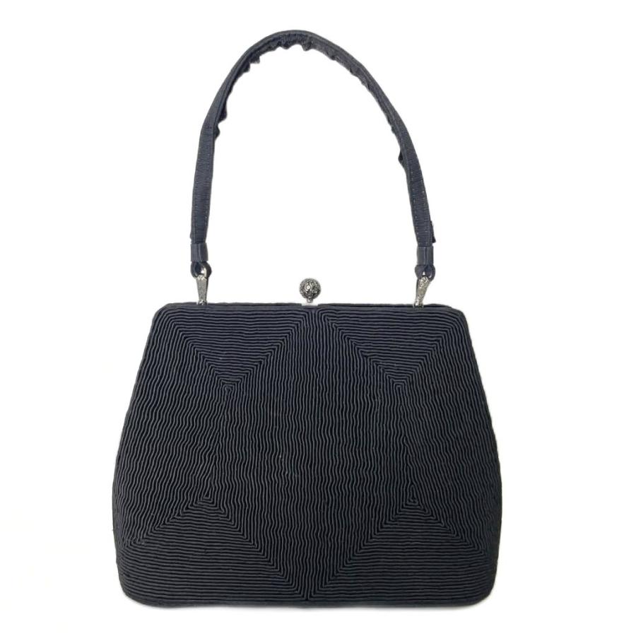 マルウ東京 ハンドバッグ がま口バッグ フォーマル 冠婚葬祭 黒