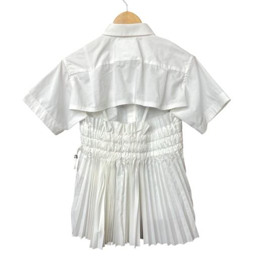 サカイ sacai カットアウト プリーツ シャツ ブラウス 半袖 18-03988 1