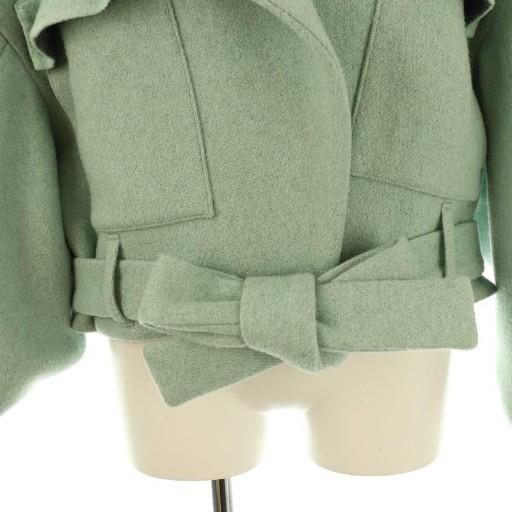 ENFOLD TOPメルトンリバー クロップドジャケット　ライトグリーン　コート エンフォルド ENFOLD TOPメルトンリバー クロップドジャケット