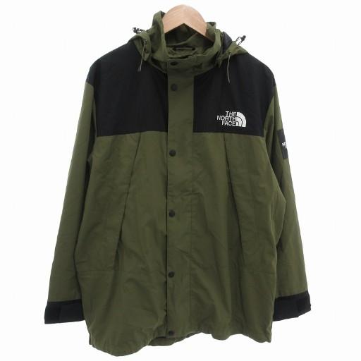 新品!! 海外限定 ノースフェイス 刺繍ロゴ カーキ マウンテンパーカーLサイズ THE NORTH FACE ザノースフェイス マウンテンパーカー