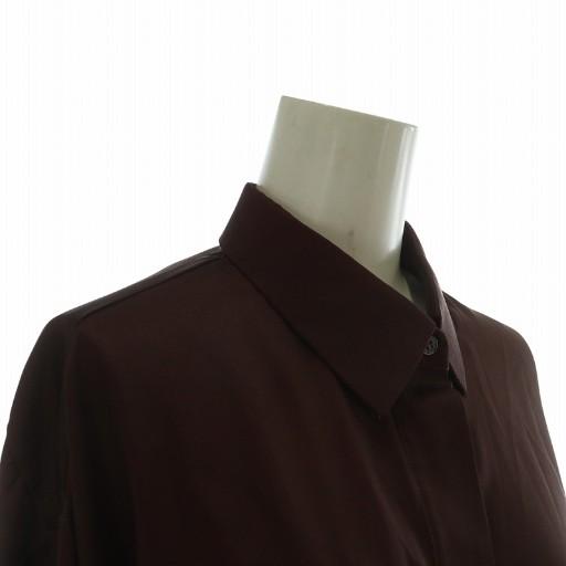 SALE【極美品】N°21 ヌメロ ヴェントゥーノ クロップドシャツ PARADISE ロゴ ボタン ポリエステル100% ショートレングス ロングスリーブ 短丈 長袖 トップス タグ・ボタン付属 レディース サイズ 38 バーガンディ イタリア製 N°21 - SALE【極美品】N°21 ヌメロ ヴェントゥーノ クロップドシャツ