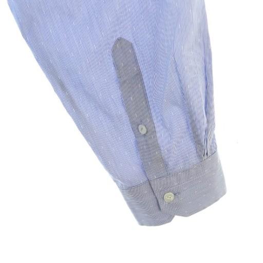 【中古】ドゥロワー Drawer コットンドビードットフリルシャツ ブラウス 長袖 前開き 36 青 ブルー 白 ホワイト ドゥロワー Drawer コットンドビードットフリルシャツ ブラウス 長袖