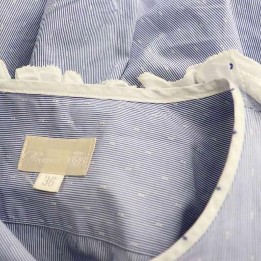 ドゥロワー Drawer コットンドビードットフリルシャツ ブラウス 長袖