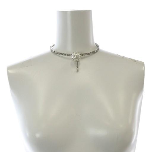 miu miu（ミュウミュウ） クリスタルチョーカー ネックレス シルバー色