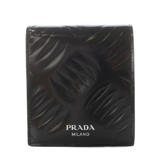 【美品】プラダ PRADA 財布 折財布 SPAZZOLATO 現行 プレート 美品】プラダ PRADA 財布 折財布 SPAZZOLATO 現行 プレート