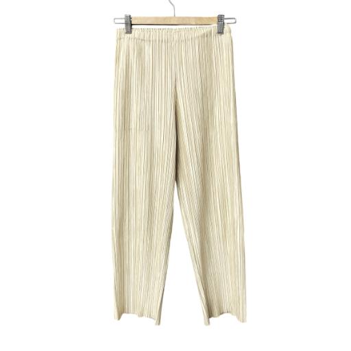 イッセイミヤケプリーツプリーズパンツ☆ベージュ プリーツプリーズ PLEATS PLEASE イッセイミヤケ プリーツ イージー