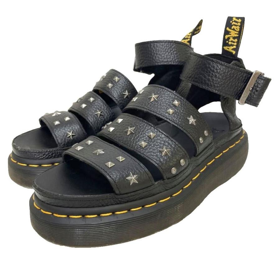 【中古】ドクターマーチン CLARISSA II QUAD HDW Milled Nappa Leather Platform Sandals レザー サンダル UK 5 黒 Dr.Martens（ドクターマーチン） DR.MARTENS CLARISSA II QUAD HDW