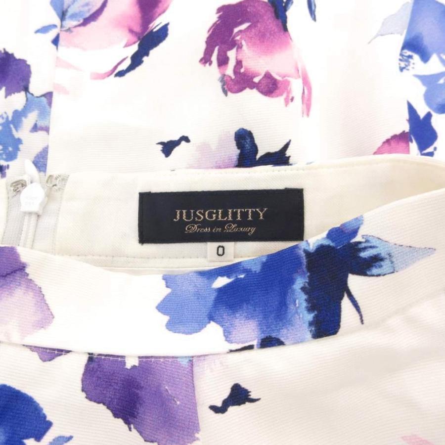 ジャスグリッティー JUSGLITTY 水彩 フラワープリントスカート フレア  