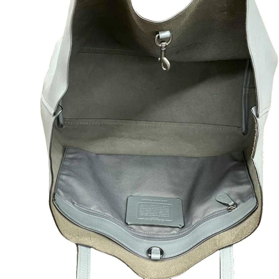 COACH（コーチ） レザー トートバッグ ハンドバッグ ロゴ グレー