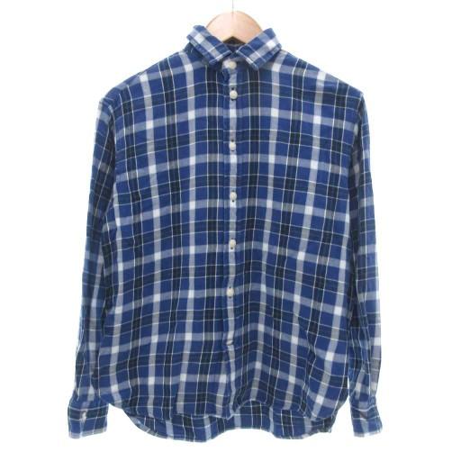 【中古】ポロ バイ ラルフローレン Polo by Ralph Lauren ライト フランネルシャツ 長袖 チェック 2 青 ブルー POLO RALPH LAUREN（ポロ・ラルフローレン） ポロ バイ ラルフローレン