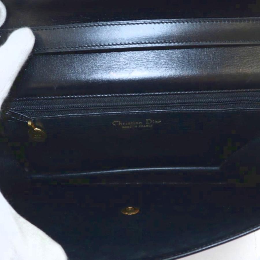 【中古】クリスチャンディオール ワンショルダーバッグ ハンドバッグ ロゴ クロコ型押し レザー 黒 ブラック Christian Dior（クリスチャン・ディオール） ワンショルダーバッグ