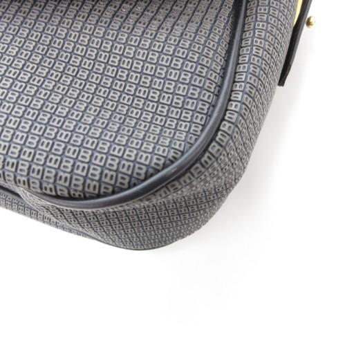Bally（バリー） ショルダーバッグ Bロゴ フラップ 総柄 ミニ 紺 