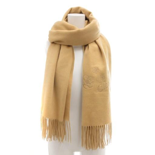 クレイサス CLATHAS マフラー ストール フリンジ ロゴ 刺繍 カシミヤ