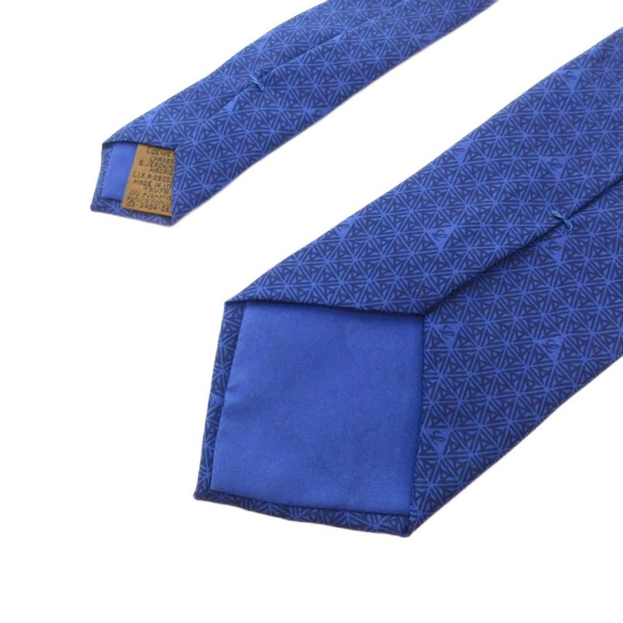 LOEWE（ロエベ） 美品 ネクタイ レギュラータイ 総柄 ロゴ シルク 青