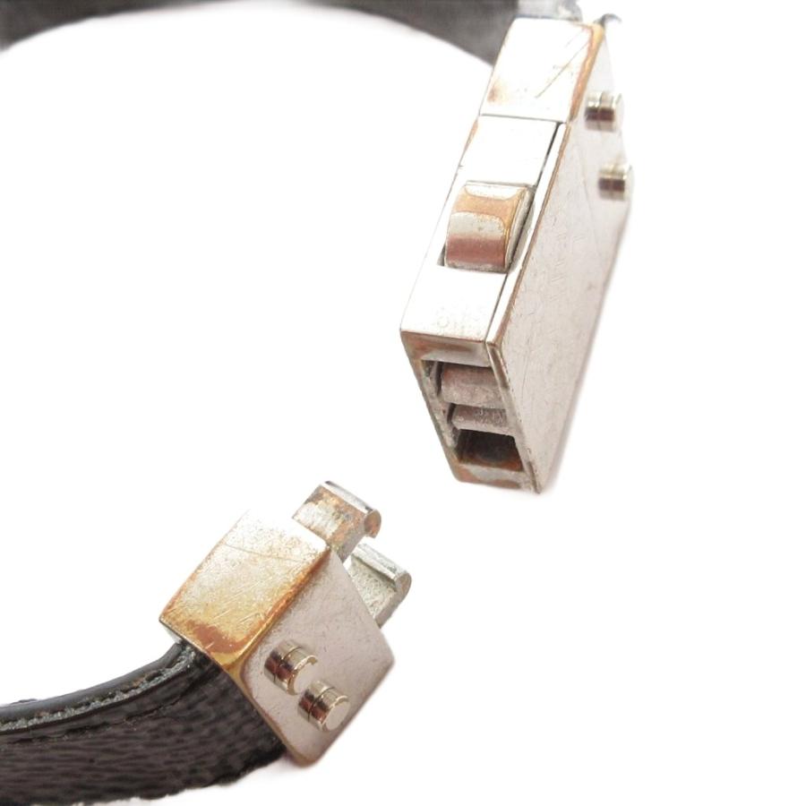 LOUIS VUITTON（ルイ・ヴィトン） ダミエ ブレスレット レザー ロゴ 黒