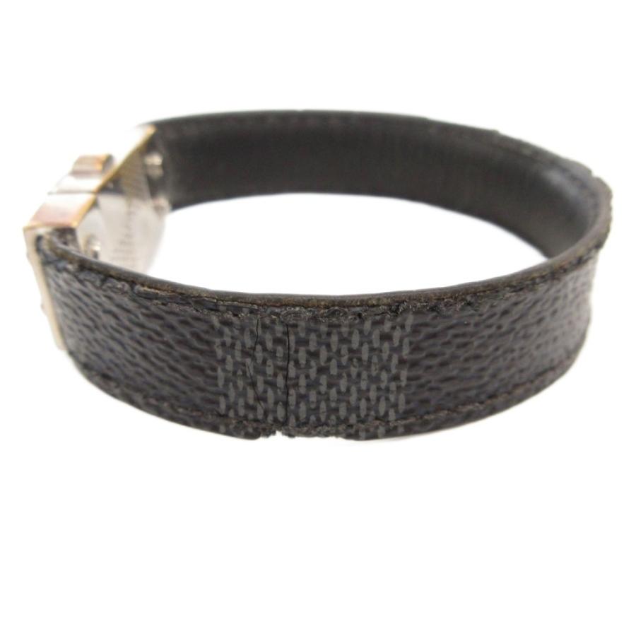 LOUIS VUITTON ルイヴィトン ダミエ ブレスレット レザー ロゴ 黒