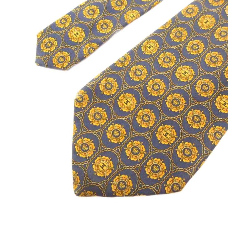 CHANEL（シャネル） 美品 ネクタイ レギュラータイ 総柄 ロゴ シルク