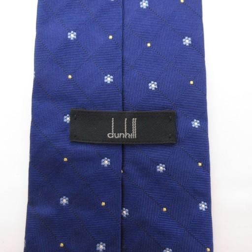 dunhill（ダンヒル） ネクタイ レギュラータイ 総柄 ロゴ シルク 青 