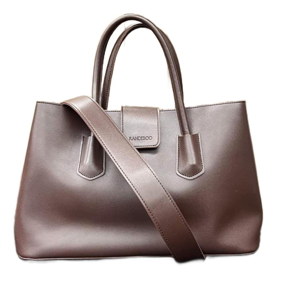 ランデブー Randeboo レザー 2WAY ハンドバッグ ショルダーバッグ 茶 