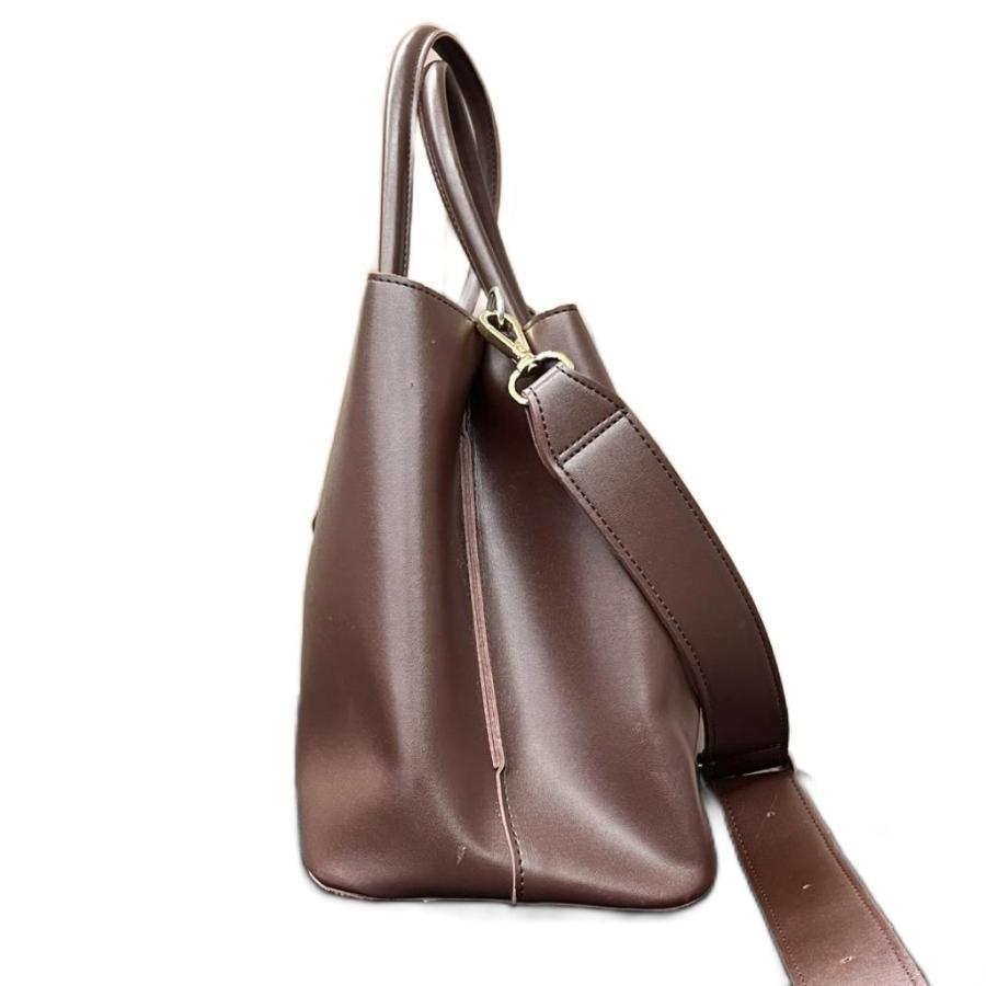 ランデブー Randeboo レザー 2WAY ハンドバッグ ショルダーバッグ 茶 