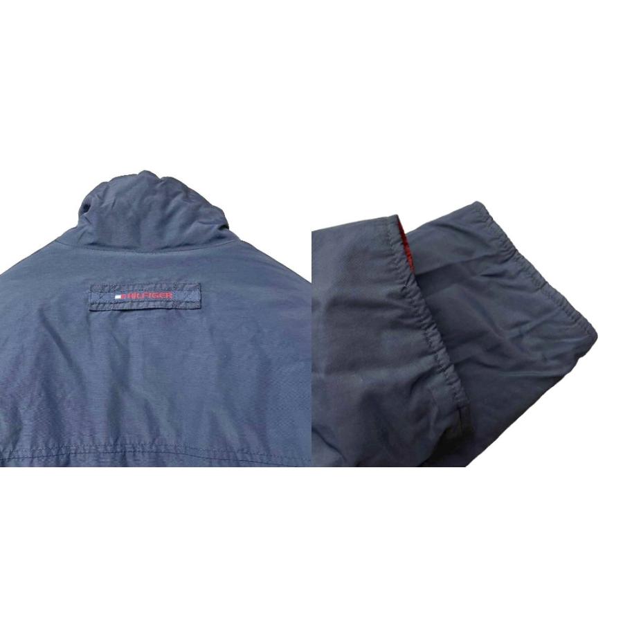【中古】トミーヒルフィガー リバーシブルジャケット ブルゾン ナイロン 中綿 キルティング ロゴ L ネイビー レッド TOMMY HILFIGER（トミー・ヒルフィガー） リバーシブルジャケット