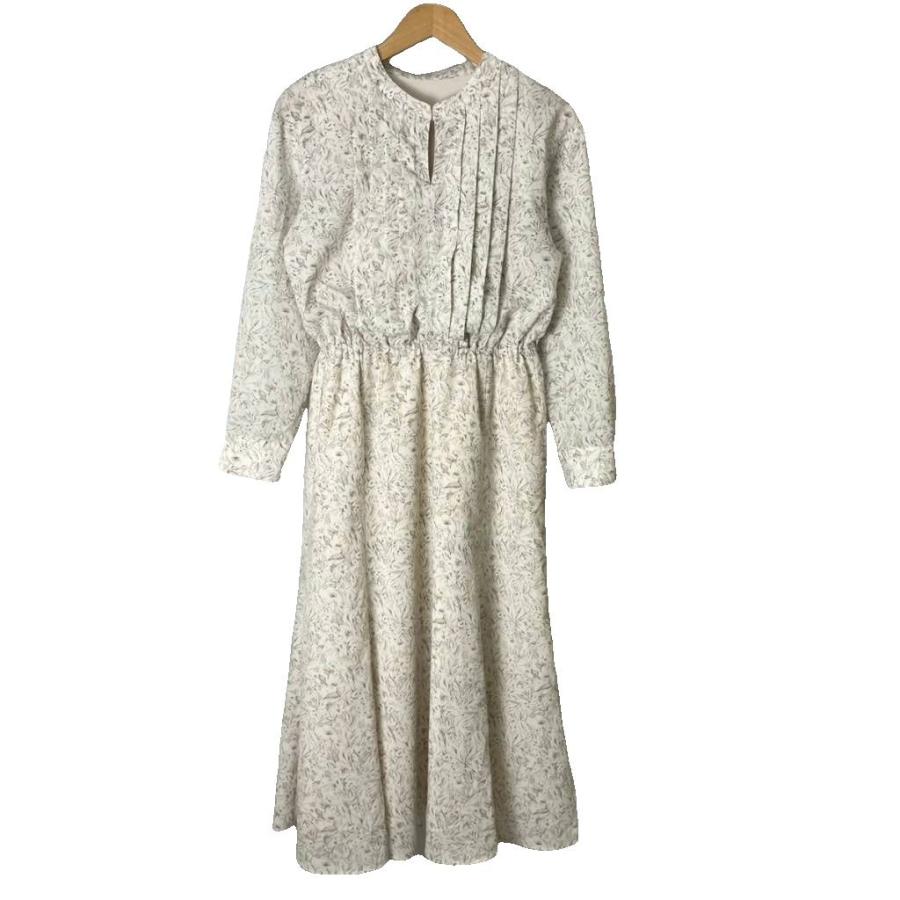 ナチュラルビューティーベーシック 切り替え花柄ロングワンピース グリーン S ナチュラルビューティーベーシック ワンピース 花柄 ロング