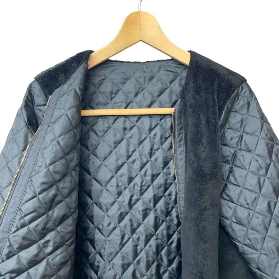 【中古】レオナールスポーツ キルティングジャケット ファー切替 ショート ミドル丈 0526351 42 ブラック レオナールスポーツ LEONARD SPORT キルティングジャケット ファー切替