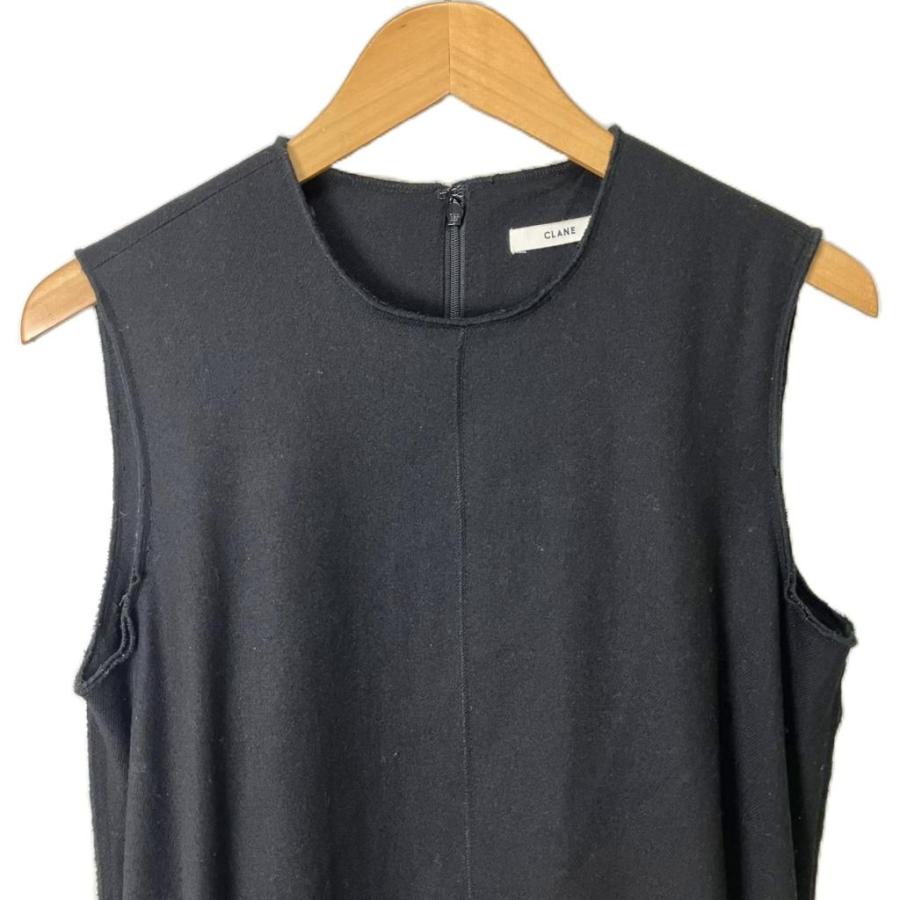 クラネ CLANE FLARE NO SLEEVE ONE PIECE ウール混 フレア