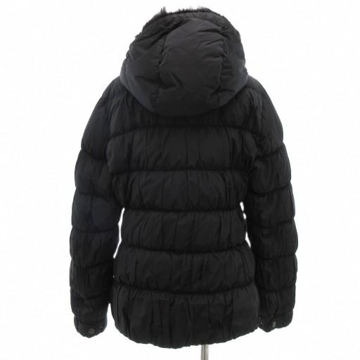 【中古】プラダスポーツ PRADA SPORT ダウンジャケット ジップアップ ヌートリアファー付 ナイロン 40 黒 ブラック PRADA SPORT（プラダスポーツ） ダウンジャケット ジップアップ