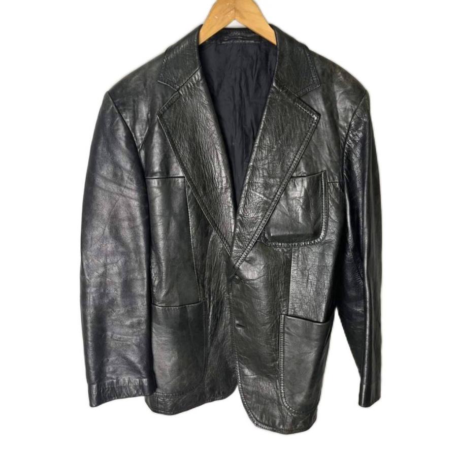 古着レザージャケット テーラード ジャケット レトロ ブラック メンズ