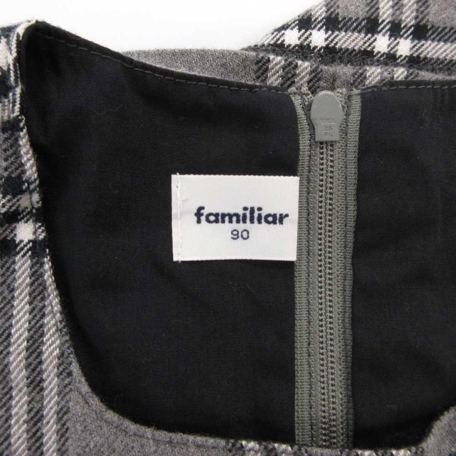ファミリア Familiar ジャンパースカート ワンピース 90 チェック柄