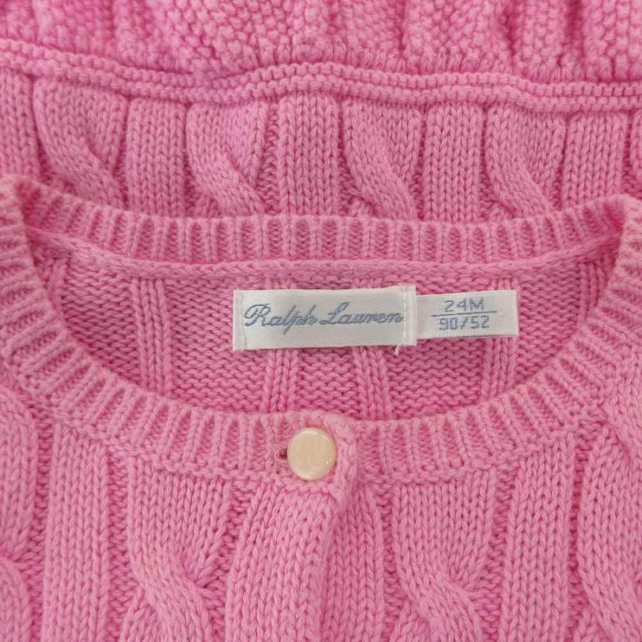 ラルフローレン ノースリーブ ポロシャツ ニット ケーブル編み ピンク ノースリーブ ピンク系 POLO RALPH LAUREN(ポロラルフローレン