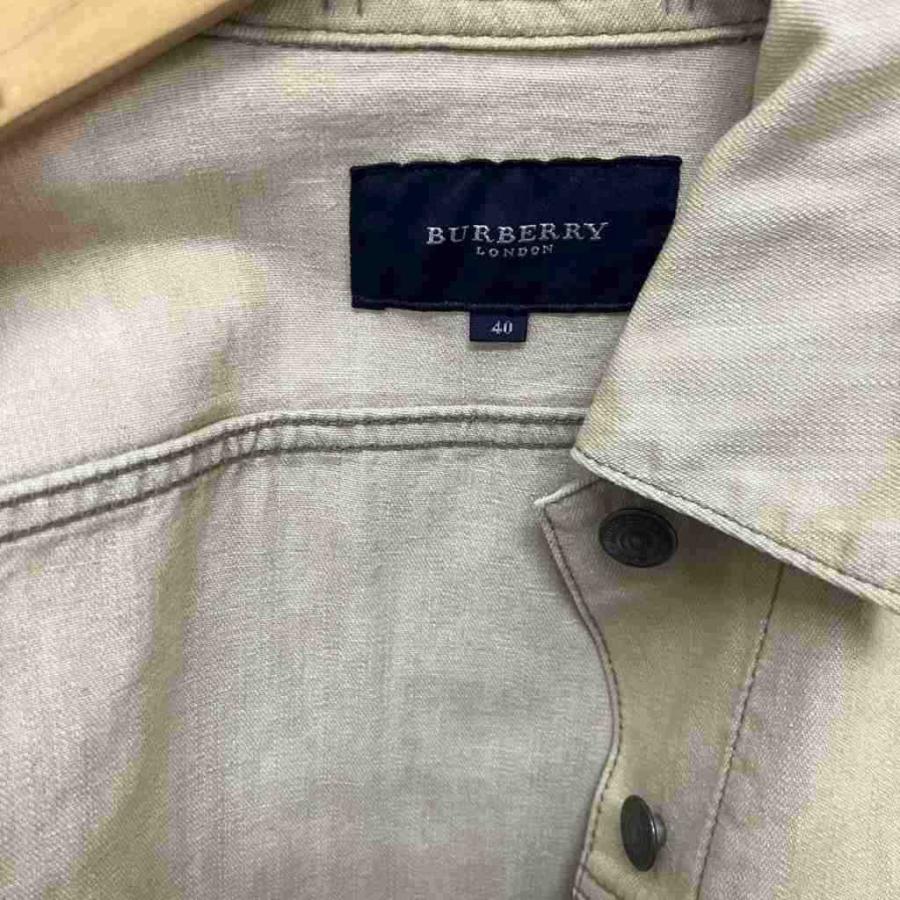 【BURBERRY LONDON】ノーカラージャケット ベージュ 40 バーバリー ロンドン BURBERRY LONDON トラッカージャケット コットン