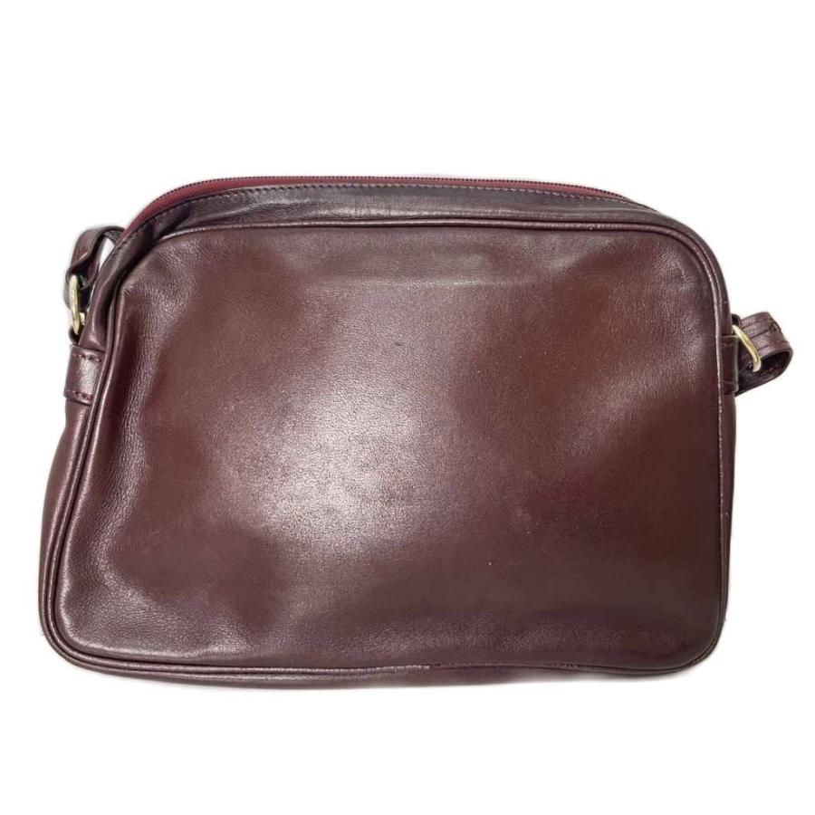LONGCHAMP（ロンシャン） レザー ショルダーバッグ 斜めかけ ロゴ 赤茶 
