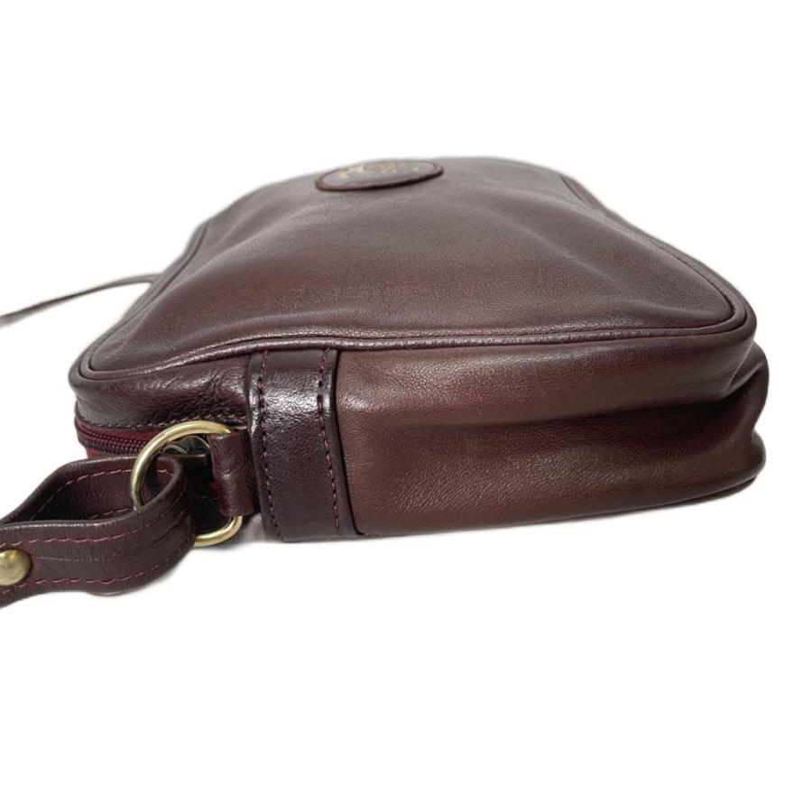 LONGCHAMP（ロンシャン） レザー ショルダーバッグ 斜めかけ ロゴ 赤茶 