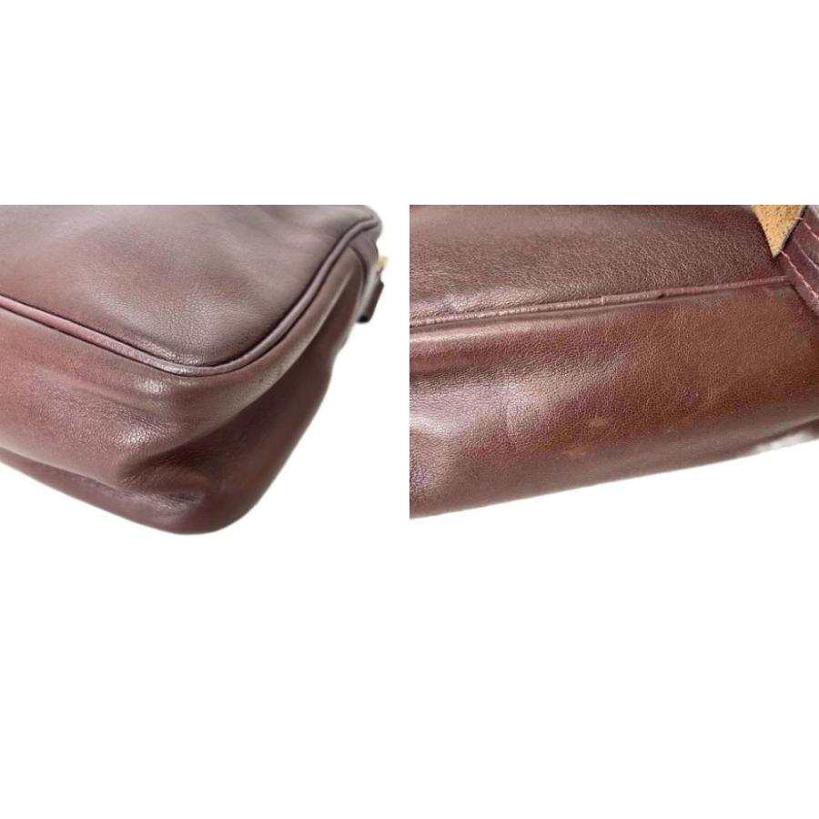 LONGCHAMP（ロンシャン） レザー ショルダーバッグ 斜めかけ ロゴ 赤茶 