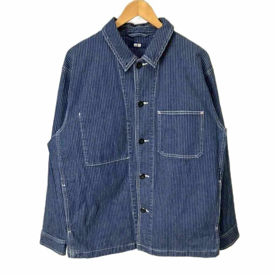 ユニクロ（UNIQLO） カバーオール ジャケット ヒッコリー XL ネイビー