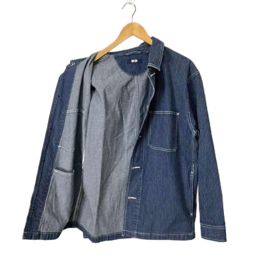 日本製 BLUE WAY OUTDOORS MAN ヒッコリー カバーオール ユニクロ（UNIQLO） カバーオール ジャケット ヒッコリー XL ネイビー