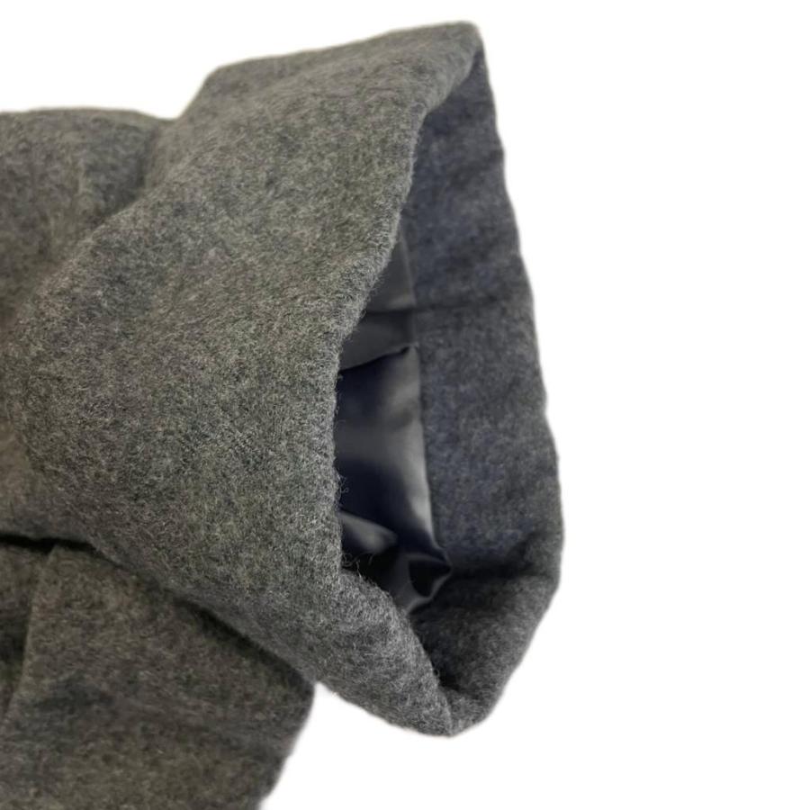 ミッシェルクラン MICHEL KLEIN ウール ノーカラーコート ベルテッド 